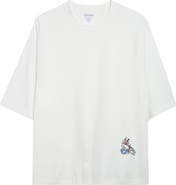 Bottega Veneta Whale Embroidered Oversize Cotton Jersey T