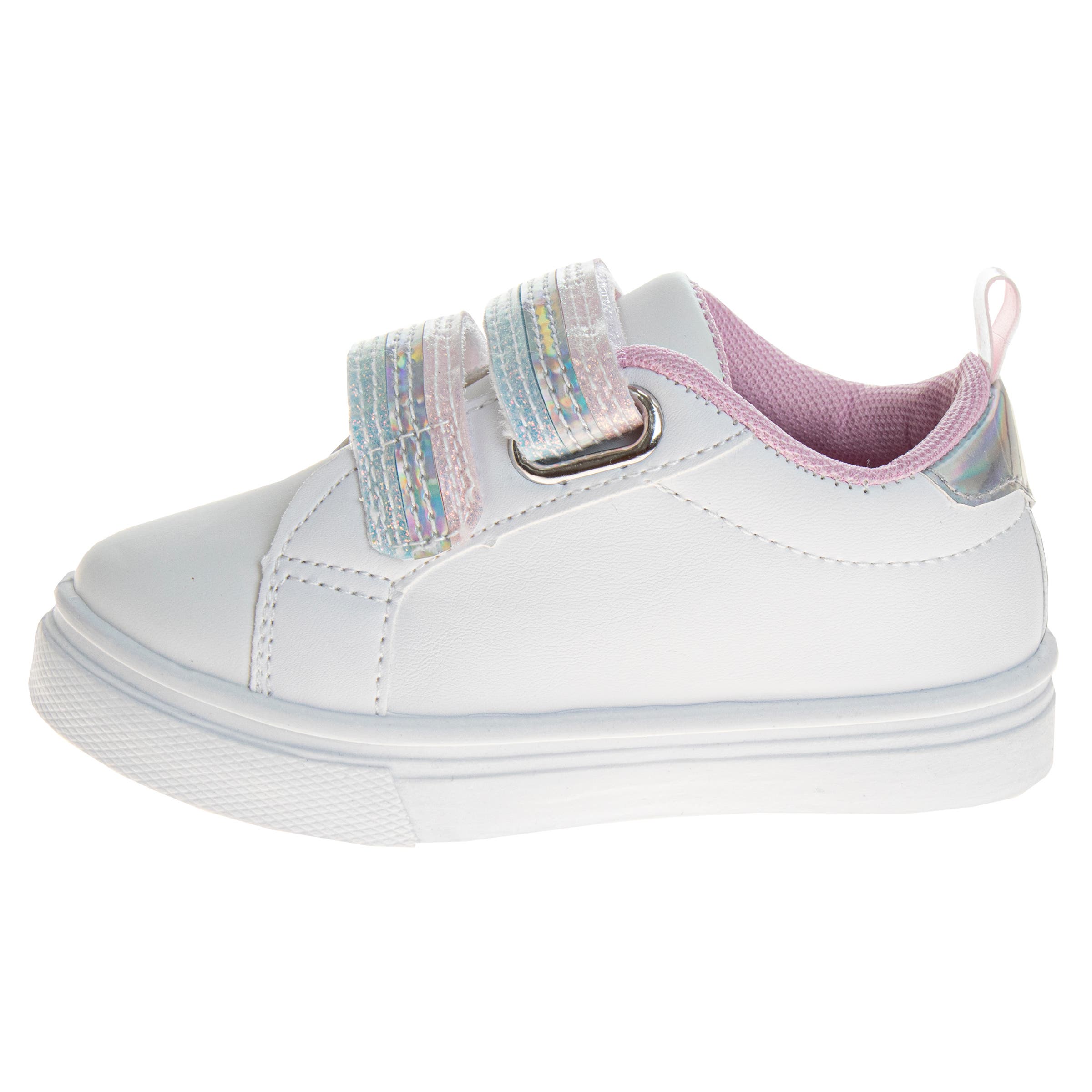 Laura Ashley Girls Hook and Loop Sneakers, Alternate, color, White