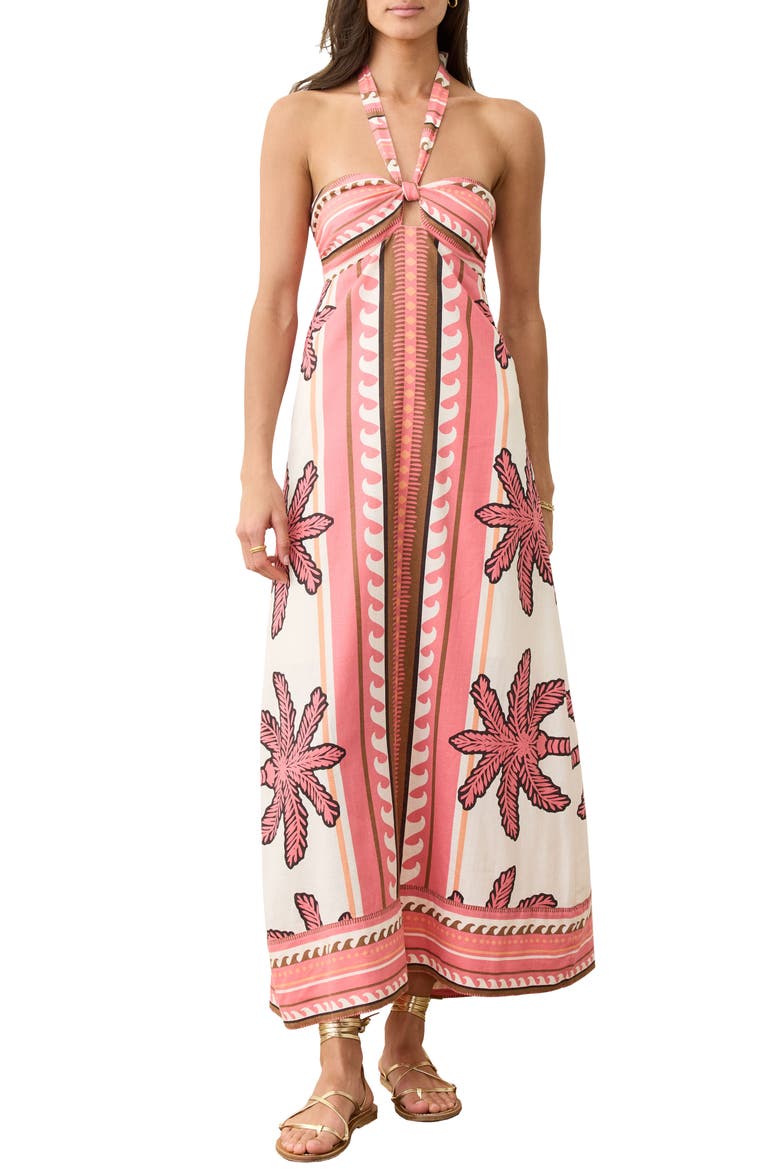 Canyon Halter Maxi Sundress, Main, color, DESERT
