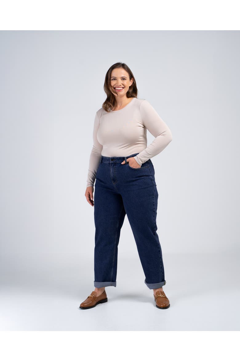 Darla Boyfriend Mid Rise Jeans, Alternate, color, Dark Blue