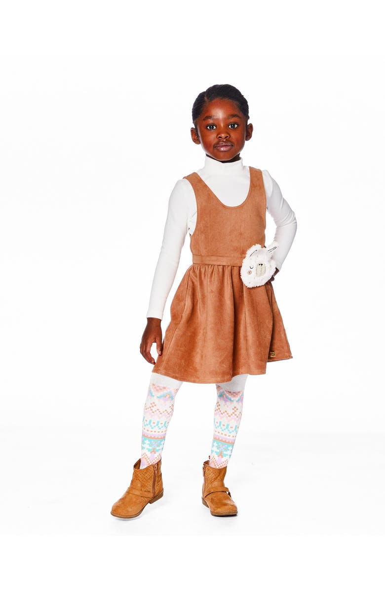 Deux par Deux Knit Tights with Norwegian Jacquard, Main, color, White, Pink And Turquoise