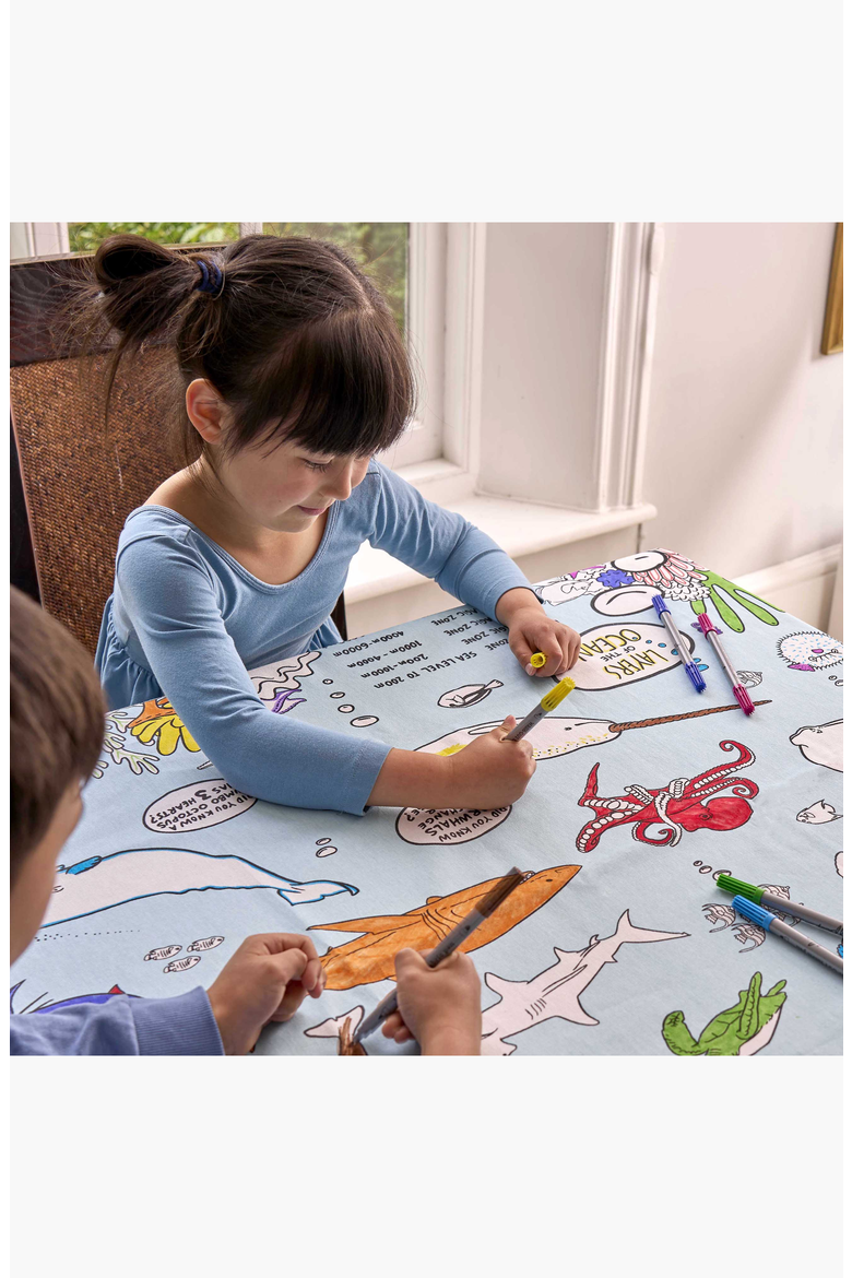 Under the Sea Tablecloth, Alternate, color, Light Blue