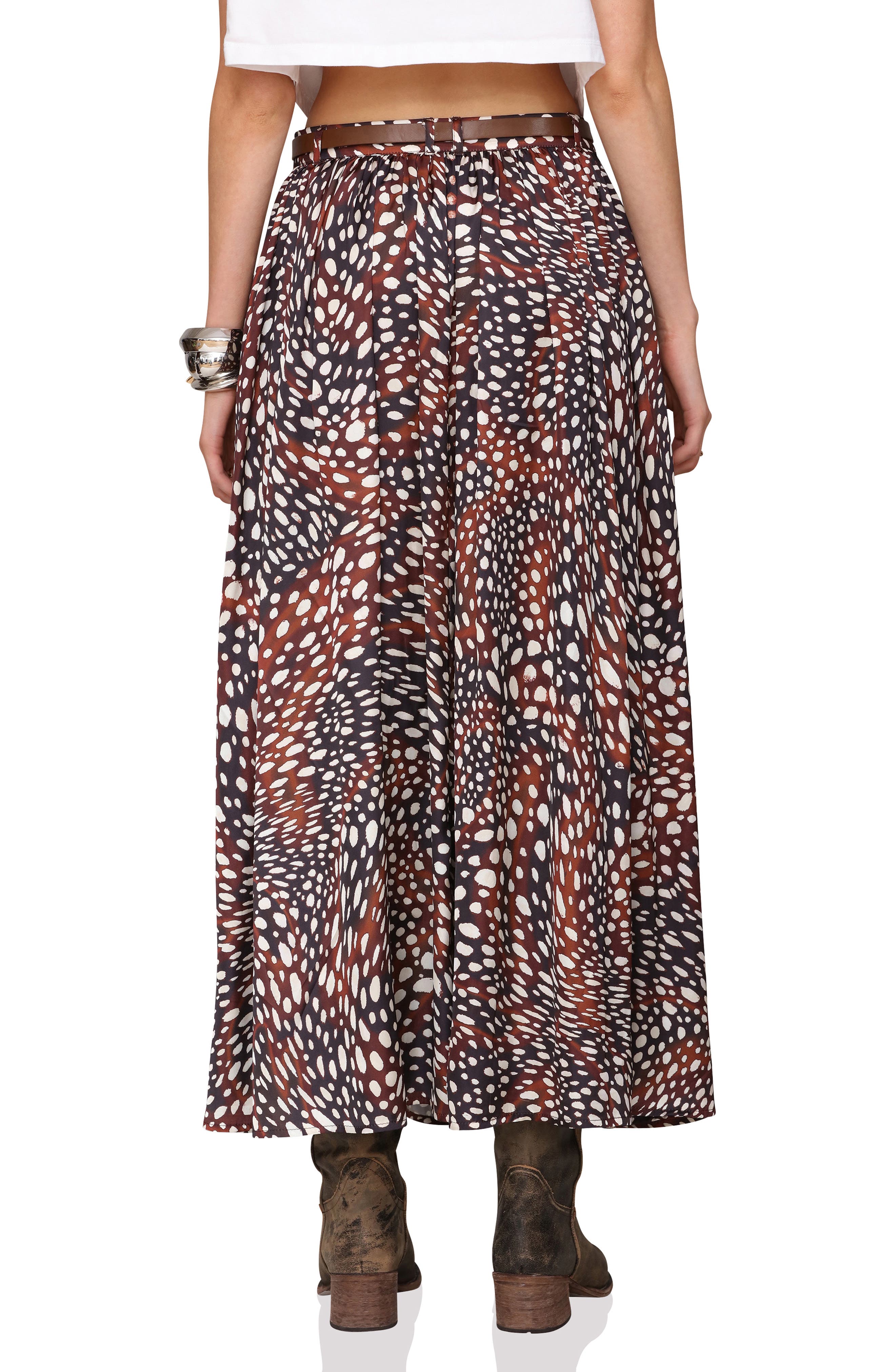 Belted Slit Maxi Skirt - image 2
