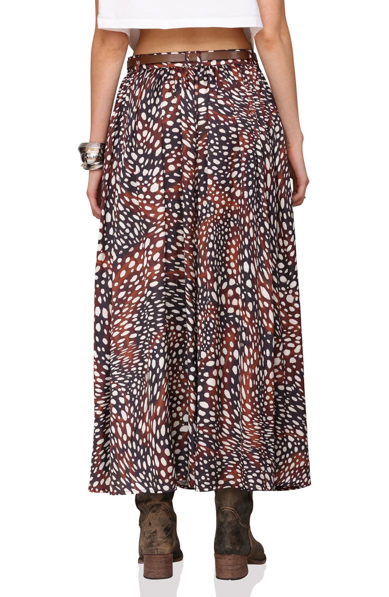 Avec Les Filles Belted Slit Maxi Skirt, Alternate, color, Brown Spotted Animal