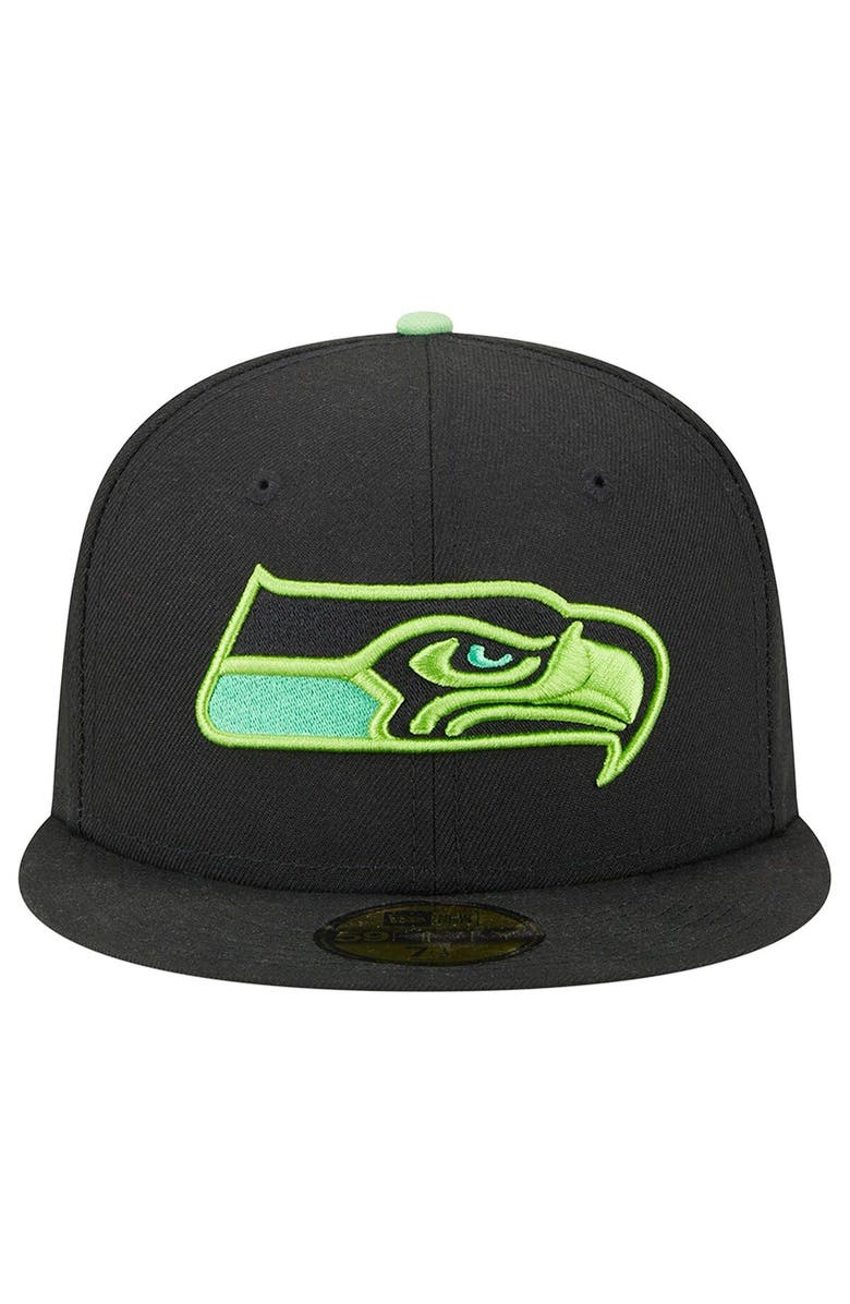 New Era Men's New Era Black Seattle Seahawks Pop 59FIFTY Fitted Hat, Alternate, color,