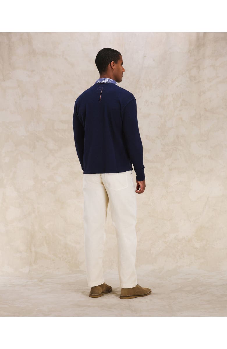 Fortela Amish Waffle Knit Henley, Alternate, color, Blue