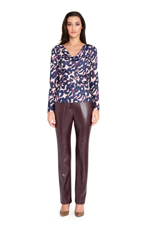 Tahari Asl Faux Leather Pants In Burgundy