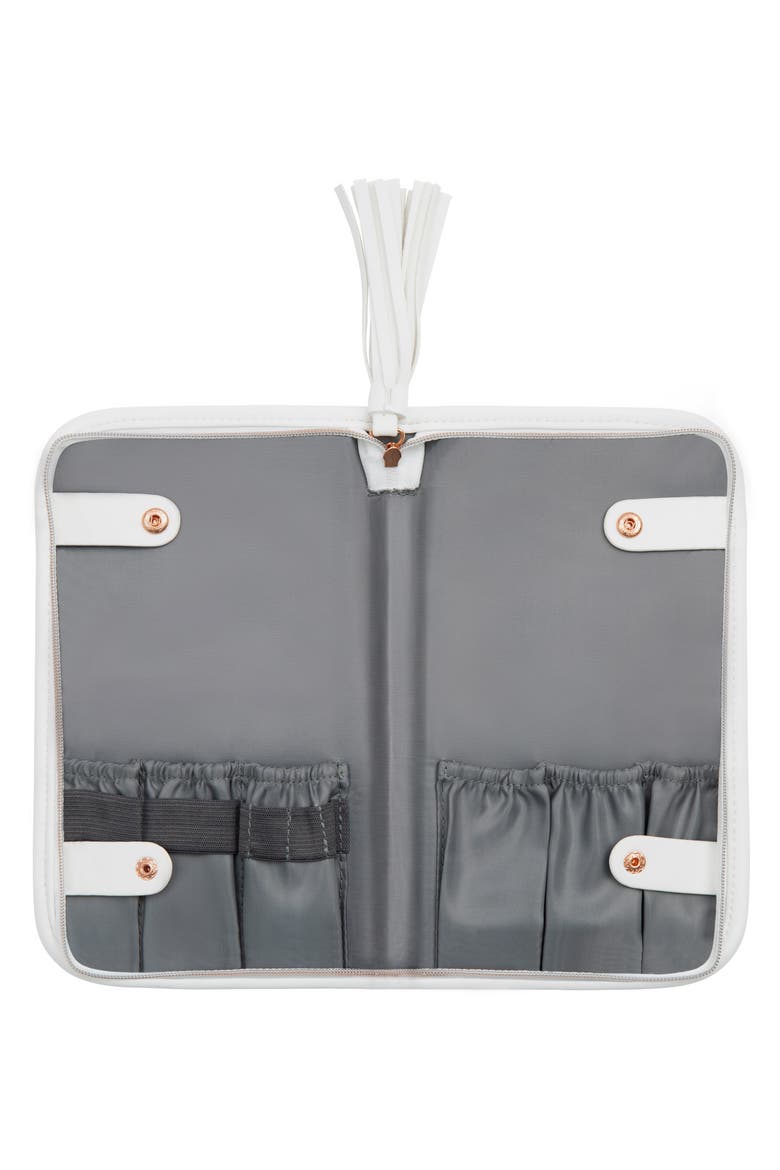 Two-Way Makeup Brush Case, Alternate, color, OFF WHITE