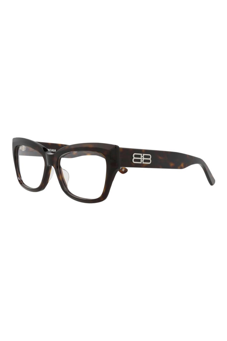 55mm Rectangular Optical Glasses, Alternate, color, HAVANA HAVANA TRANSPARENT