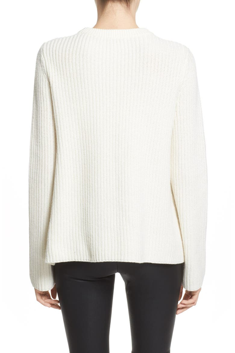 'Barda' Ribbed Wool & Cashmere Pullover, Alternate, color, IVORY