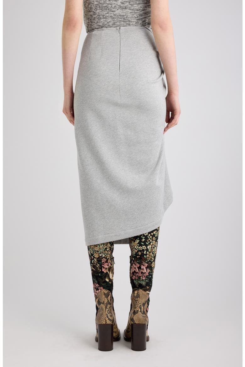 Hanam Melange Cotton Jersey Midi Skirt, Alternate, color, GREY MELANGE
