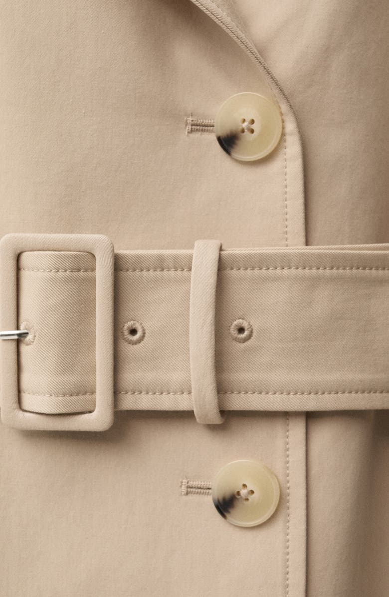 MANGO Belted Double Breasted Trench Coat, Alternate, color, Beige