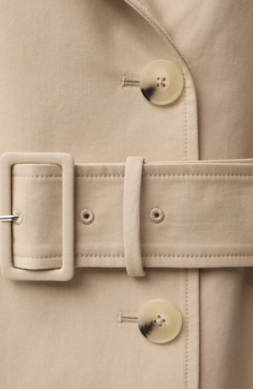 Mango Belted Double Breasted Trench Coat In Beige