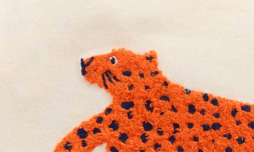 Shop Mini Boden Kids' Animal Appliqué T-shirt In Soft Ivory Big Cats