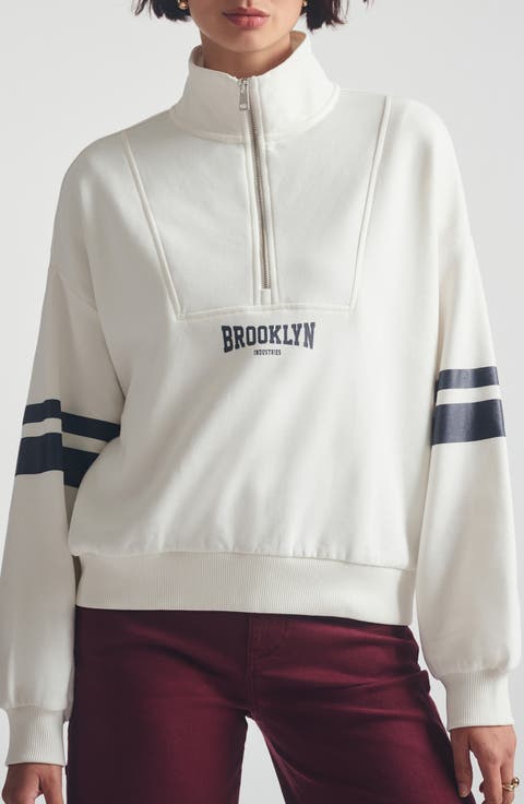 Oversize Half Zip Cotton Sweatshirt