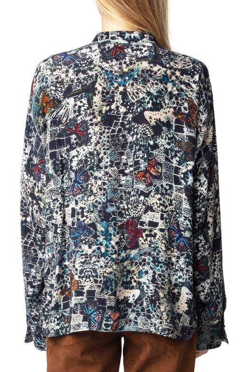ZADIG & VOLTAIRE ZADIG & VOLTAIRE TRUETT SOFT BUTTERFLIES BUTTON-UP SHIRT 