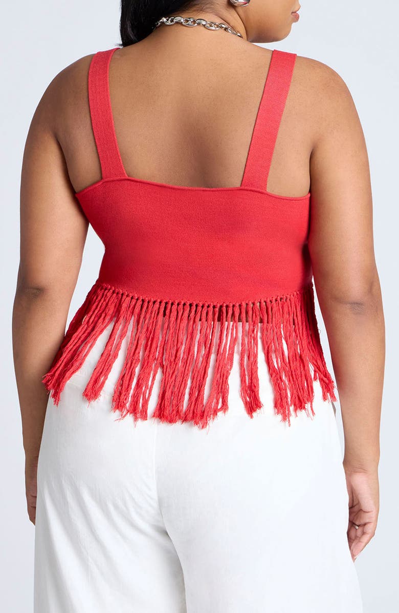 ELOQUII Fringe Crop Sweater Tank, Alternate, color, 