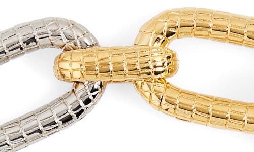 Oscar De La Renta Mosaic Two-tone Chain Link Necklace In Gold