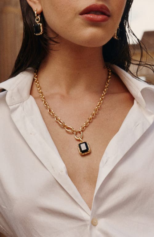 Rc Retro Chic Agate Lava Necklace In Gold