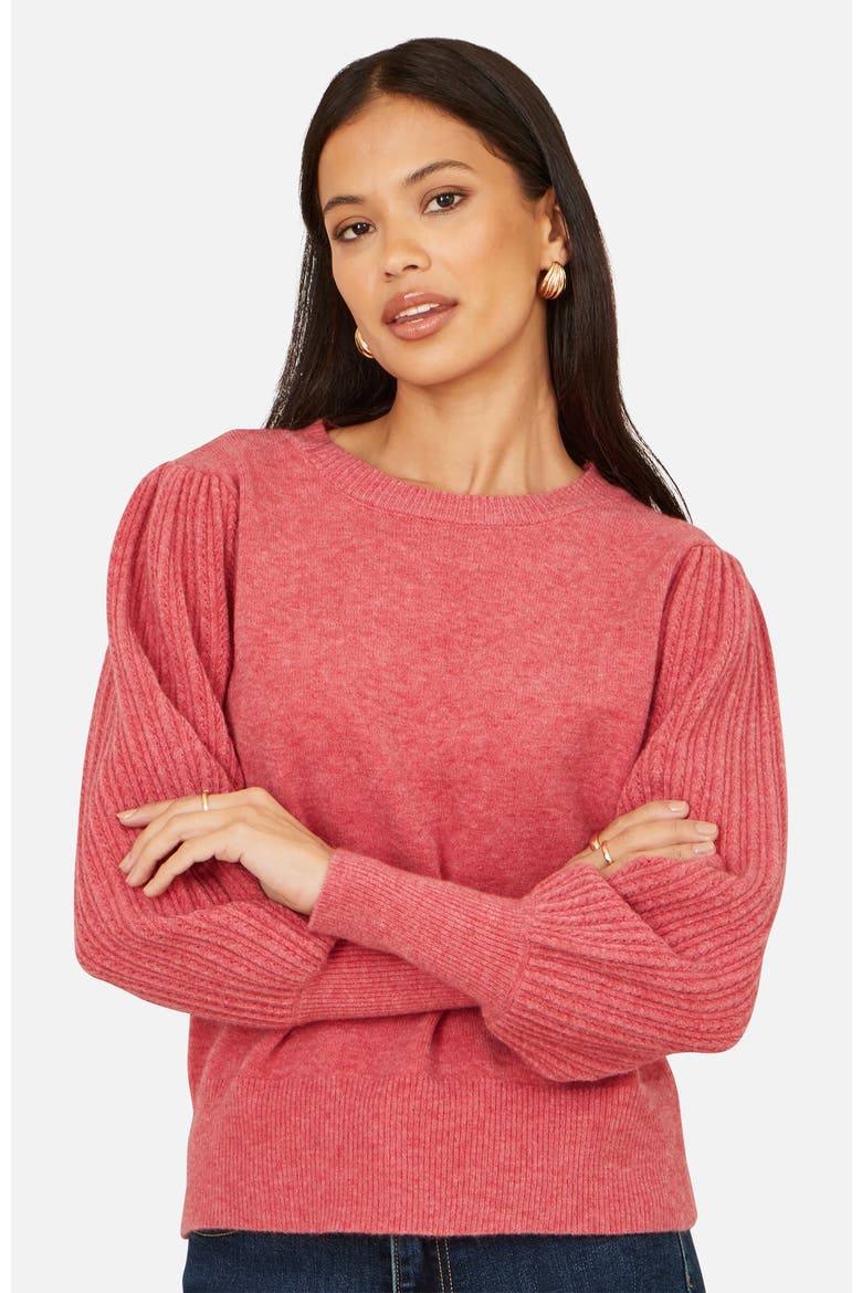 Knitted Balloon Sleeve Jumper, Alternate, color, Pink