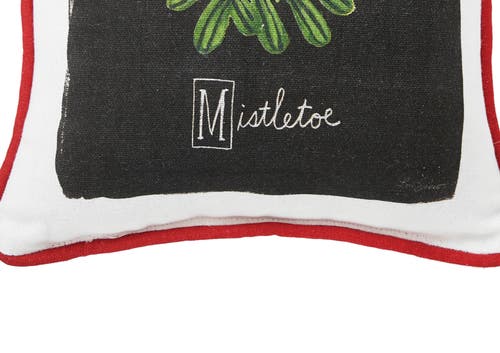 C & F Home C&f Home Mistletoe Alphabet Printed Small Christmas Accent Pillow, 8" X 8" In Black