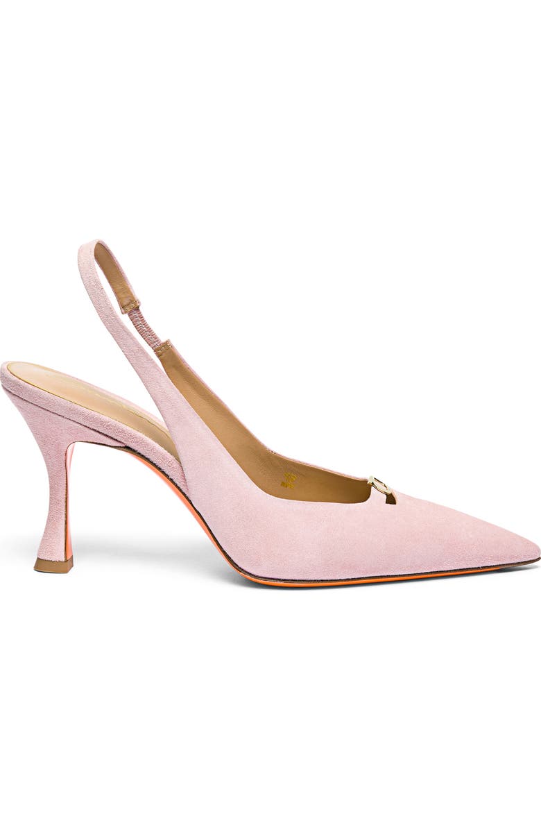 Santoni Suede High-Heel Slingback, Main, color, Pink