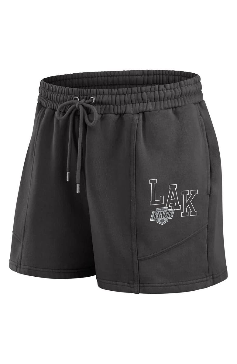 WEAR by Erin Andrews Women's WEAR by Erin Andrews Black Los Angeles Kings Washed Fleece Sweatshirt & Shorts Lounge Set, Alternate, color, Black