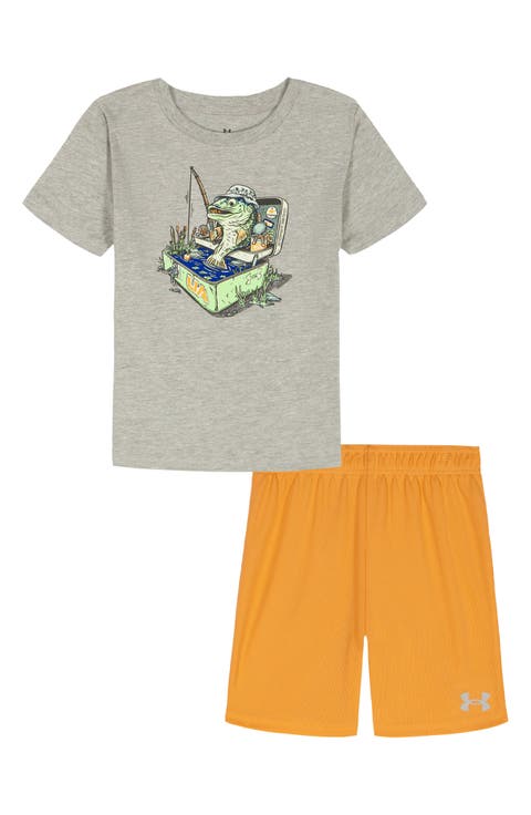 Bait n' Tackle Graphic T-Shirt & Mesh Shorts Set (Toddler)