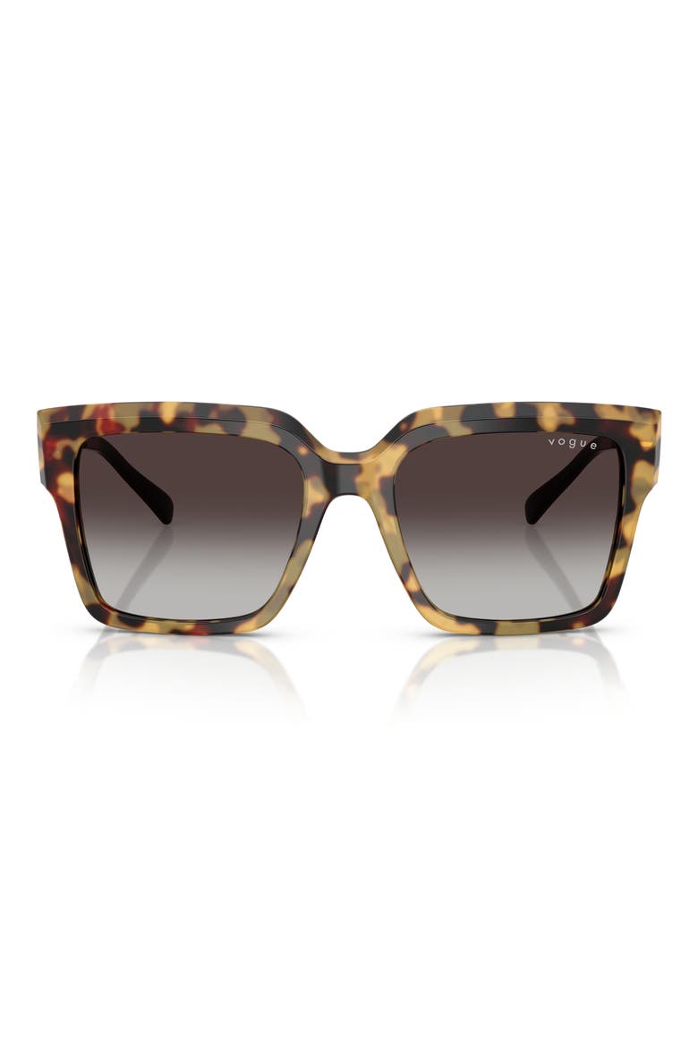 54mm Square Sunglasses, Main, color, YELLOW TORTOISE