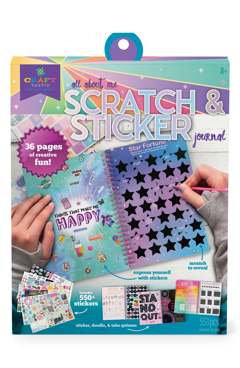 Ann Williams Craft-Tastic All About Me Scratch & Sticker Activity Journal Kit, Main, color,