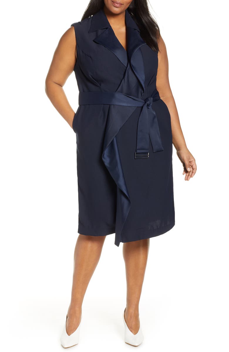 ELOQUII Jason Wu x ELOQUII Sleeveless Trench Dress, Main, color, 