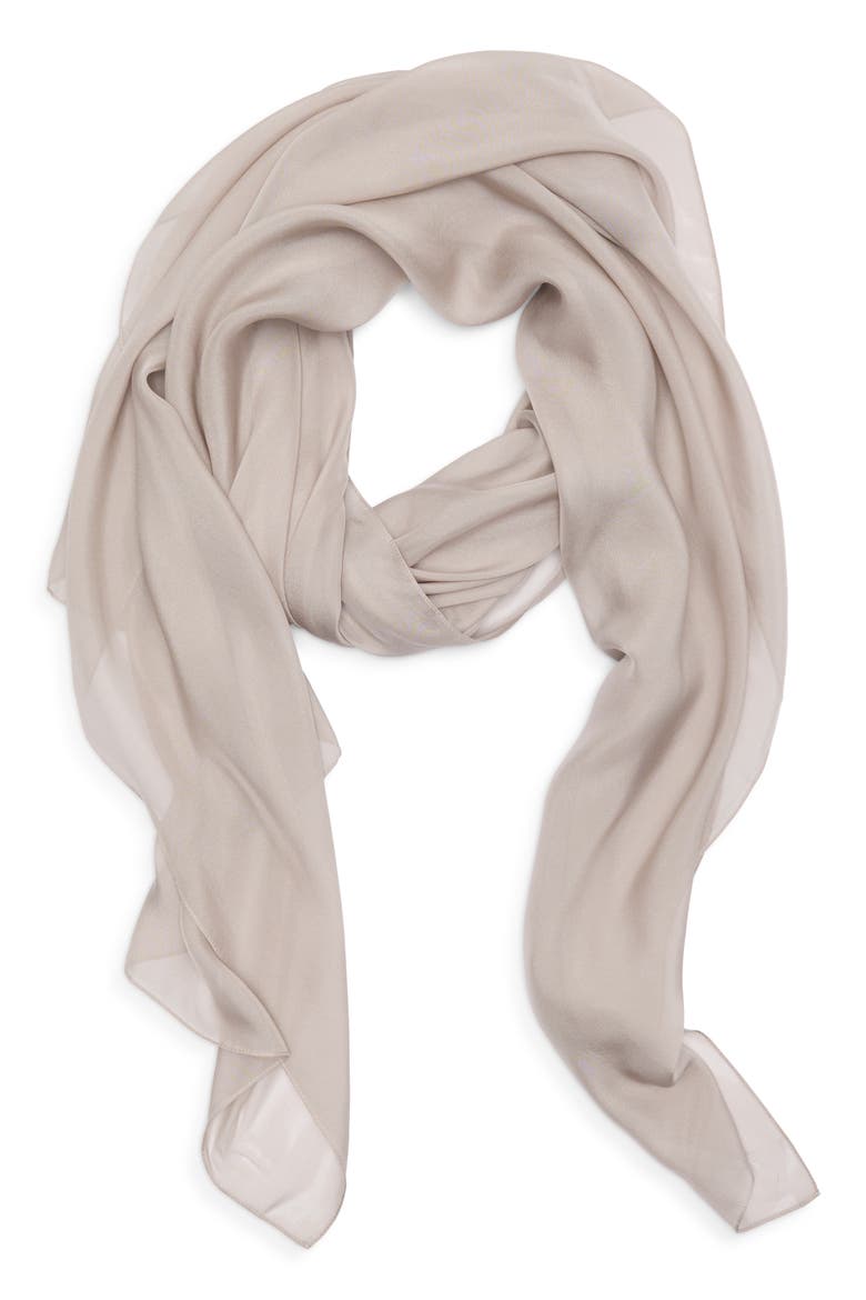 Silk Chiffon Wrap, Main, color, GREY SCONCE