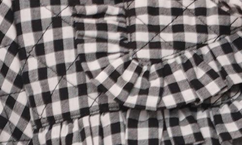 Avec Les Filles Quilted Cotton Tie Front Jacket In Black Gingham