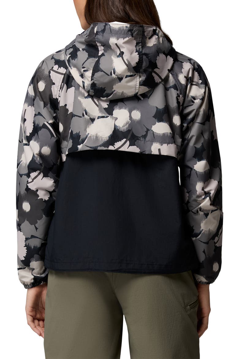 Spire Valley Print Water Repellent Windbreaker, Alternate, color, BLACK IKATBLOOM PRINT/ BLACK