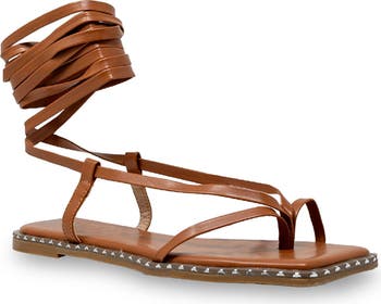 Studded Ankle Wrap Sandal