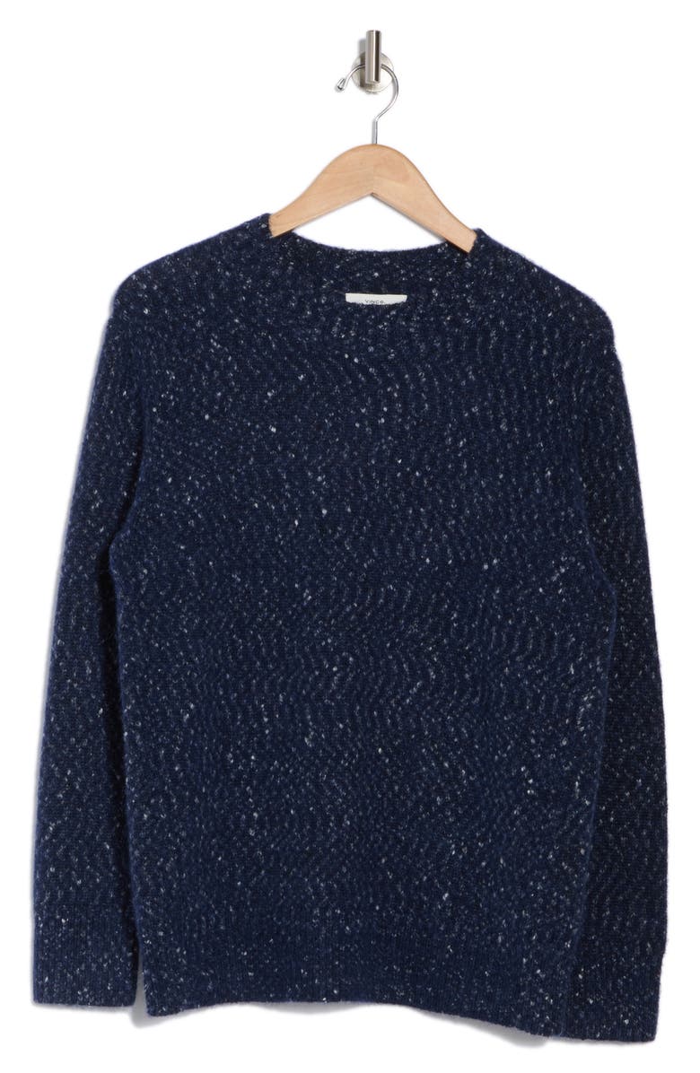 Vince Textured Crew Sweater, Alternate, color, Navy