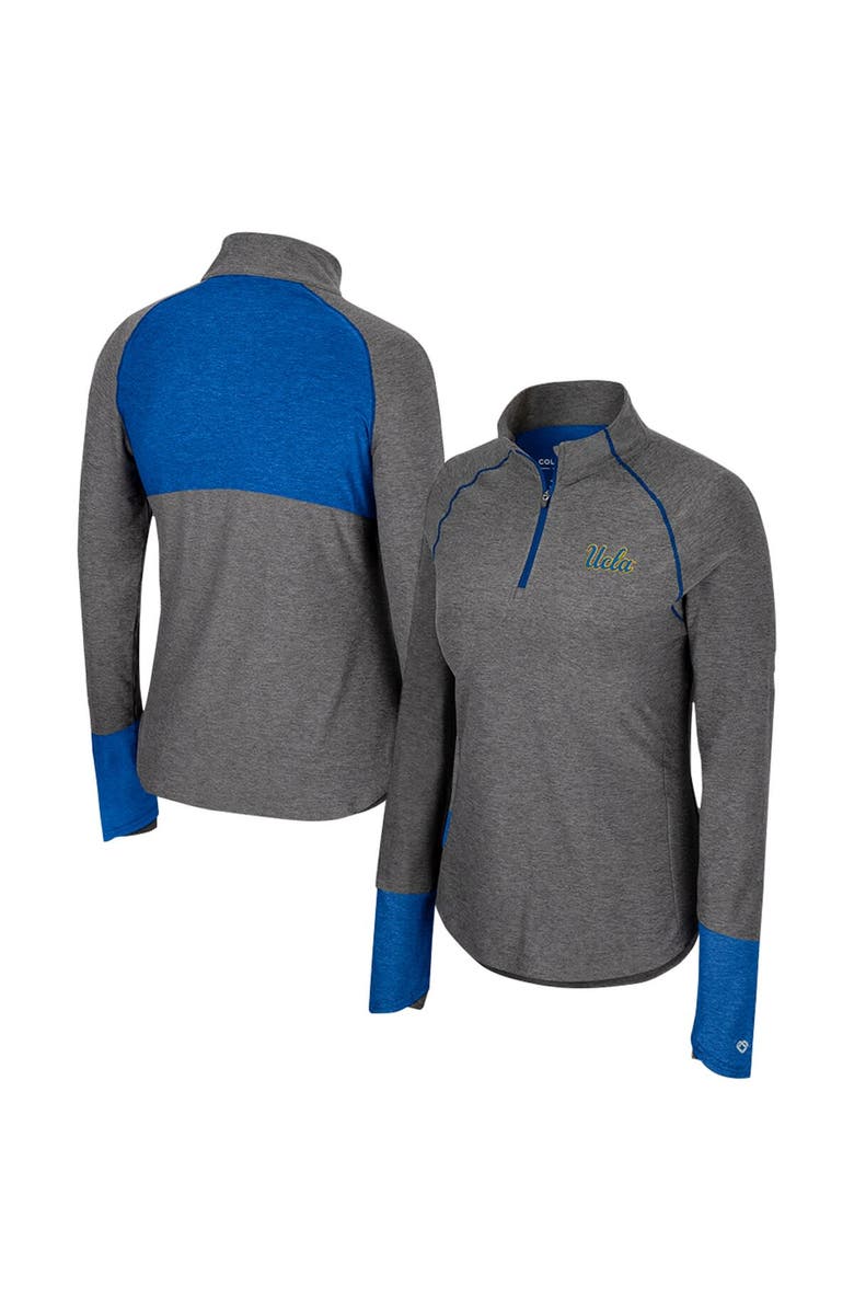 COLOSSEUM Women's Colosseum  Black UCLA Bruins Morningside Sleeve Hit Raglan Quarter-Zip Top, Main, color, 