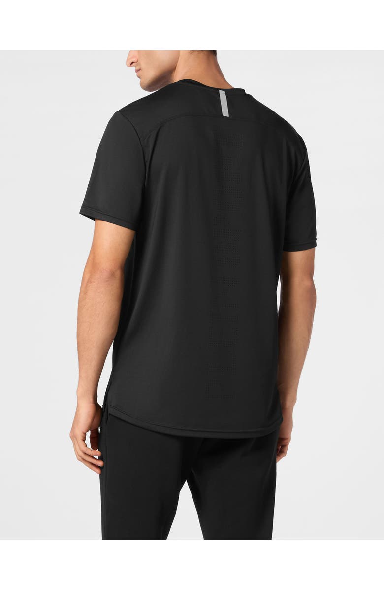 PLEIN SPORT Reflective T-Shirt Round Neck Ss Men, Alternate, color, Black