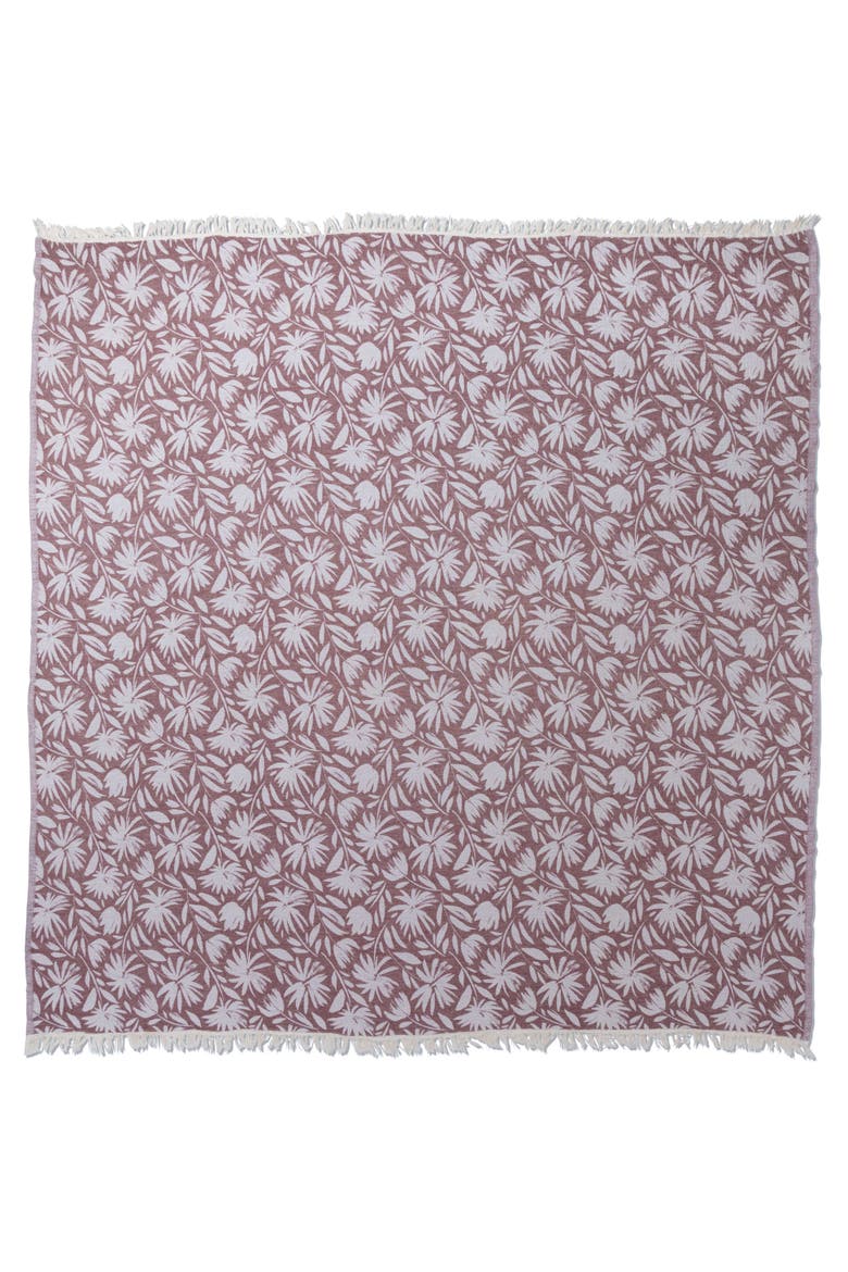 Whimsical Flower Organic Reversible Muslin Blanket, Main, color, Burgundy