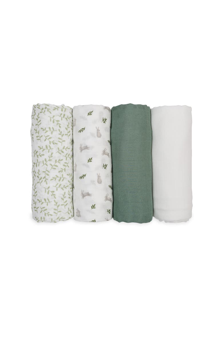 Lulujo Muslin Swaddles 4 Pack, Main, color, Fern 
Bunnies