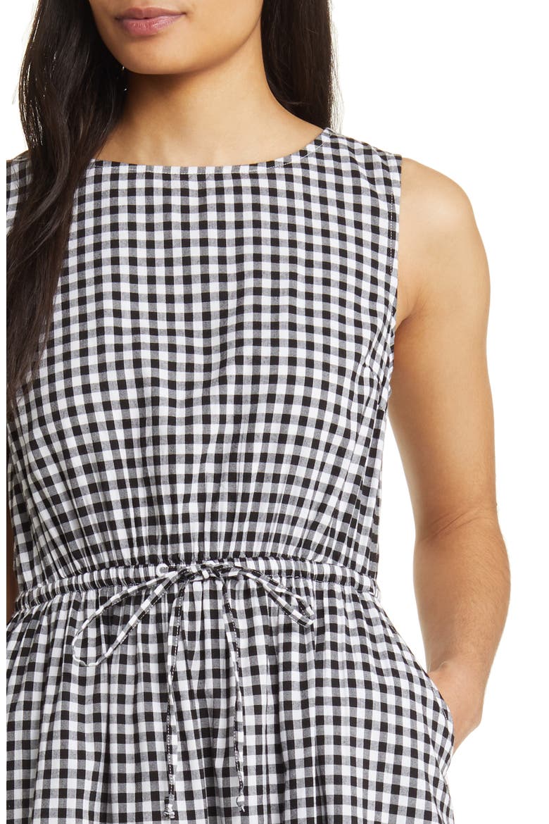 Gingham Cutout Back Midi Dress, Alternate, color, CLASSIC FILM