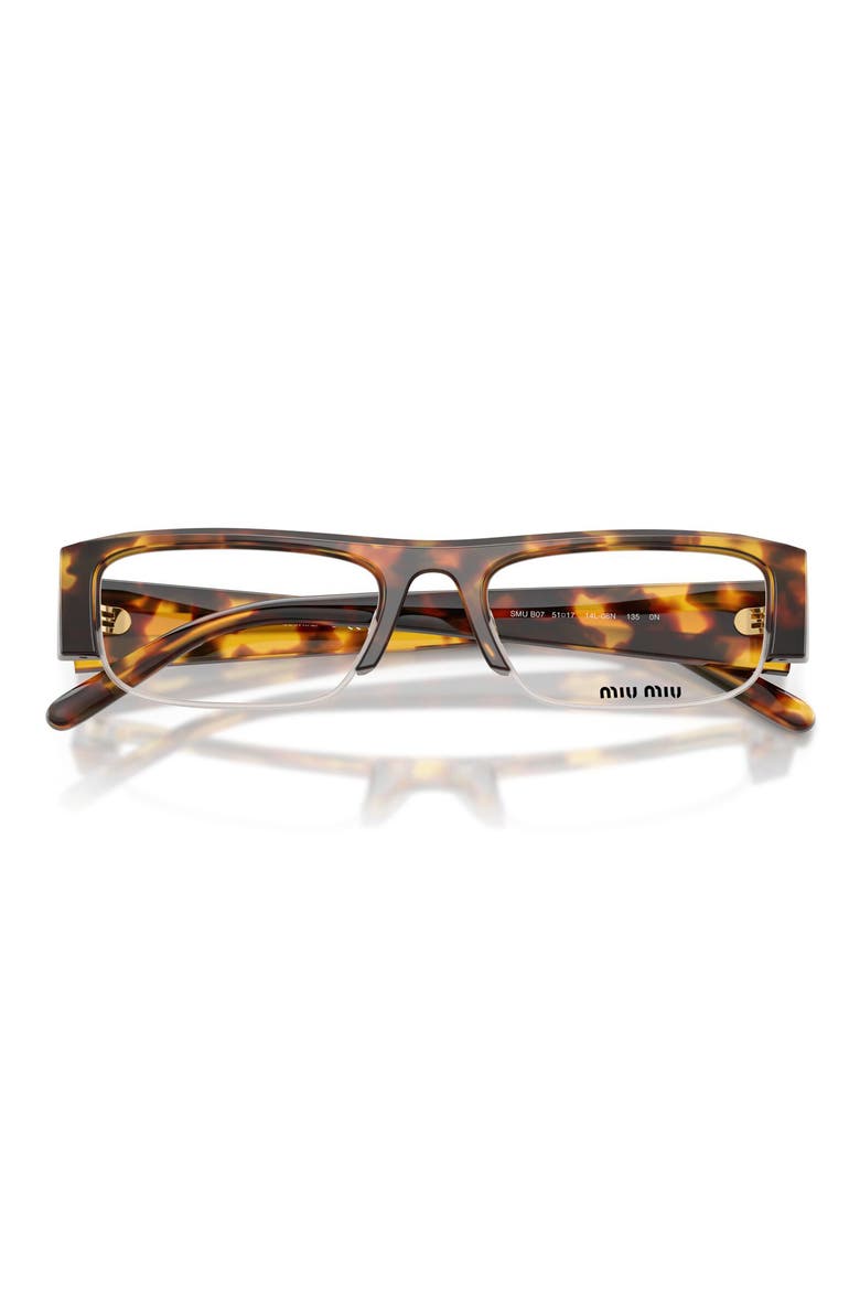 51mm Gradient Rectangular Sunglasses, Alternate, color, HONEY HAVANA / BLUE LIGHT