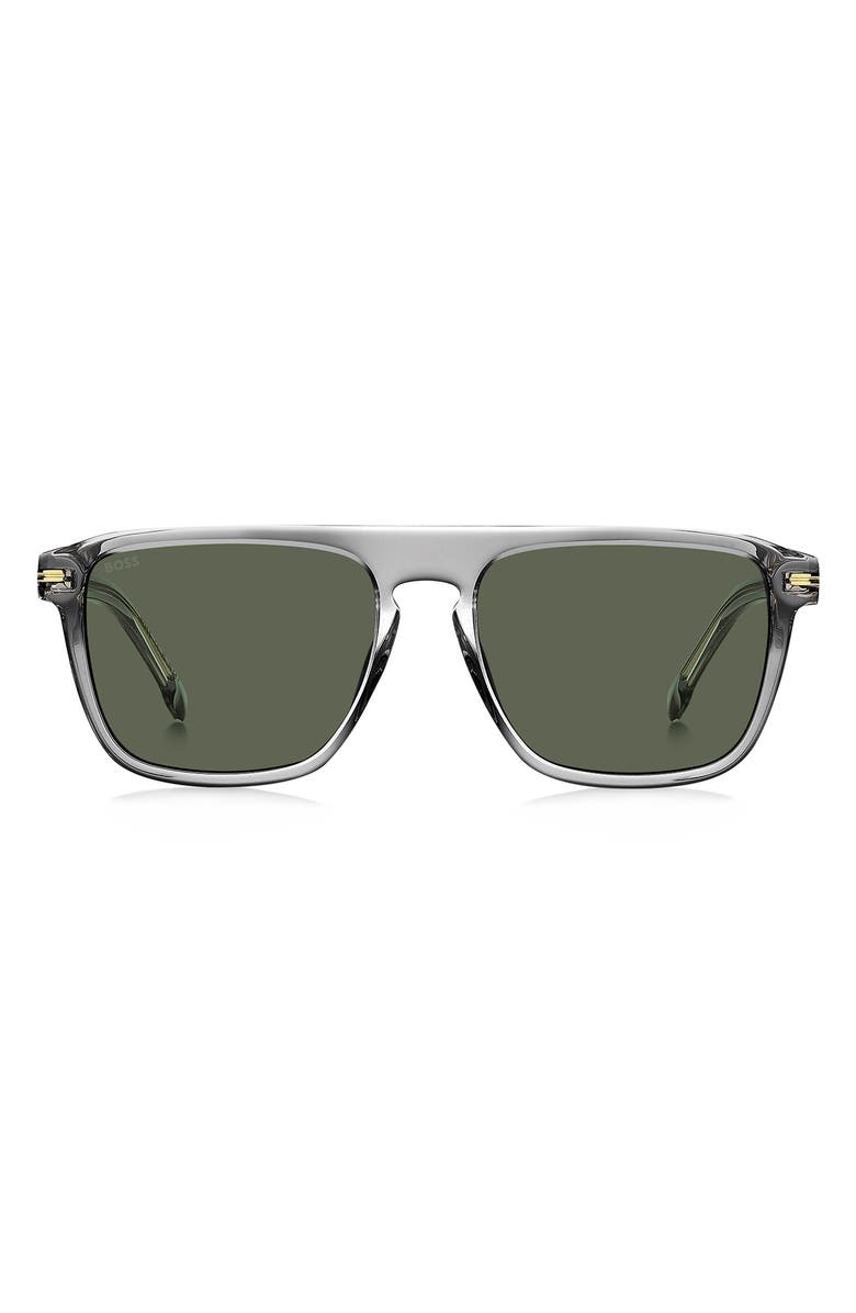 BOSS 56mm Flat Top Sunglasses, Main, color, Grey