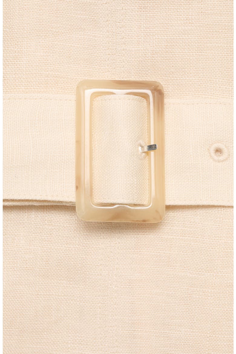 Belted Linen Dress, Alternate, color, BEIGE