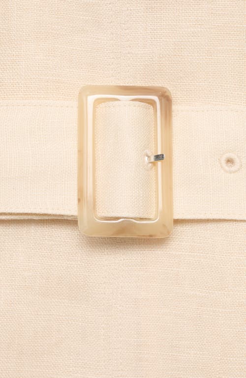 Mango Belted Linen Dress In Sand