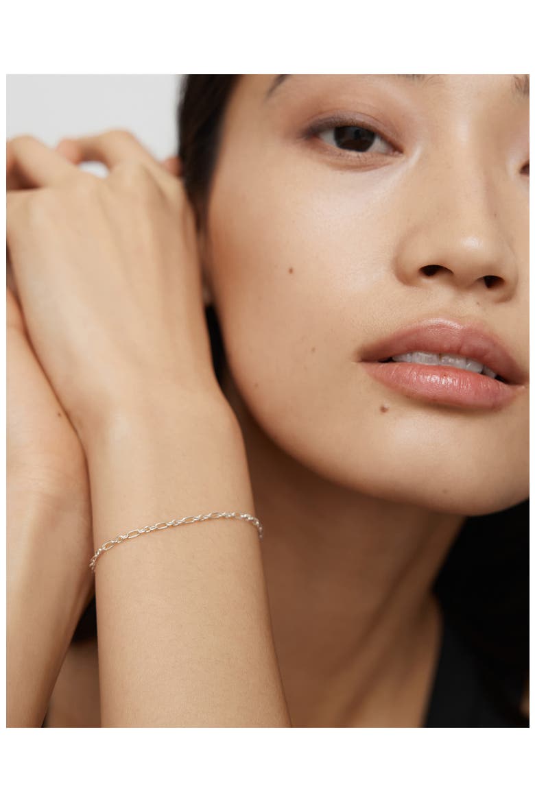 Textured Chain Link Bracelet, Alternate, color, STERLING SILVER