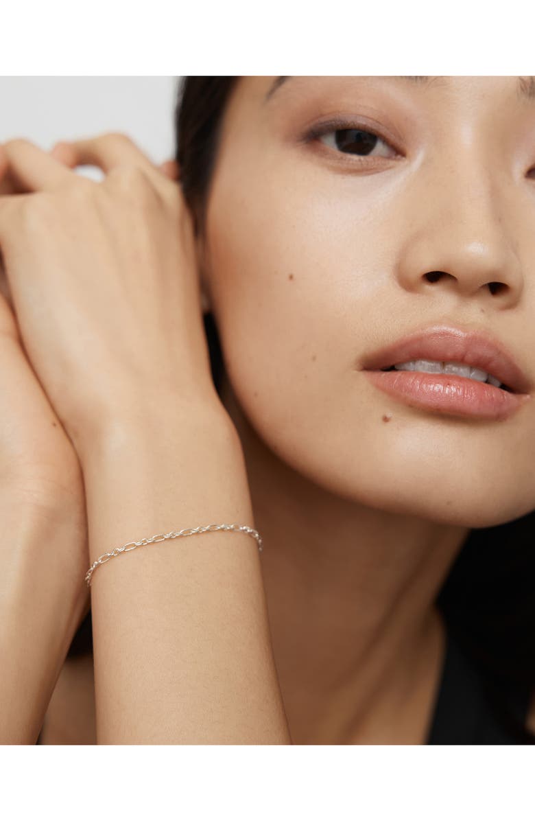 Monica Vinader Textured Chain Link Bracelet, Alternate, color, Sterling Silver