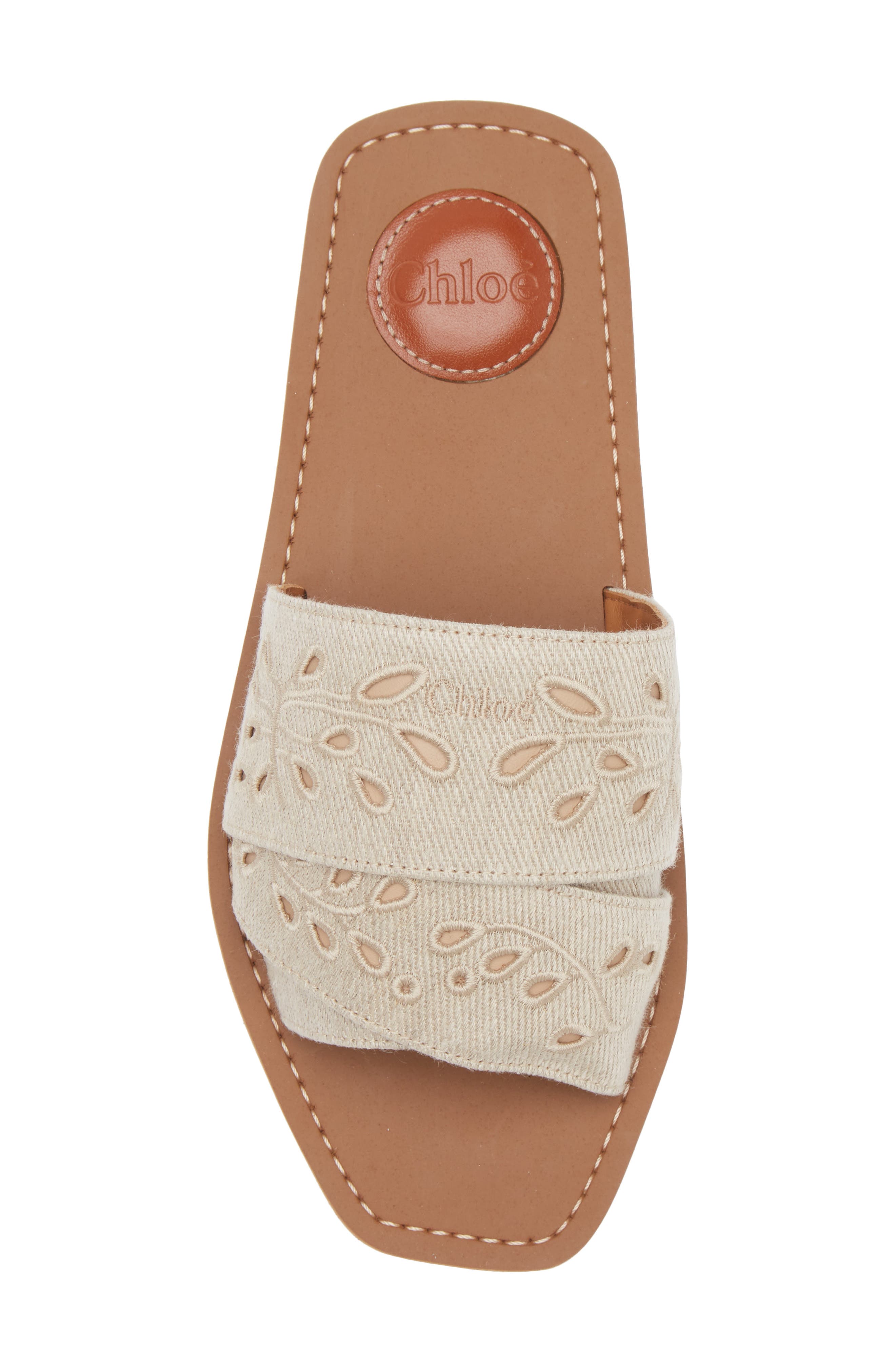 Chloé Woody Eyelet Sandal, Alternate, color, 
