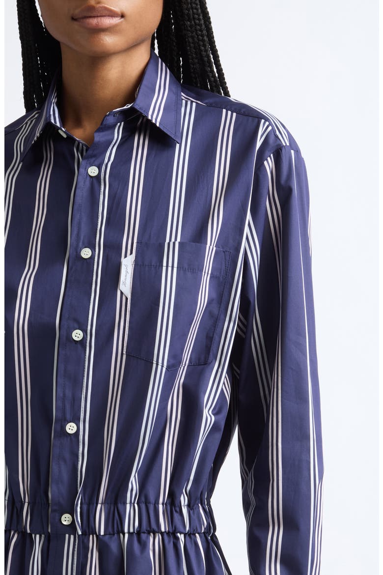 Stripe Long Sleeve Cotton Mini Shirtdress, Alternate, color, NAVY CANOPY
