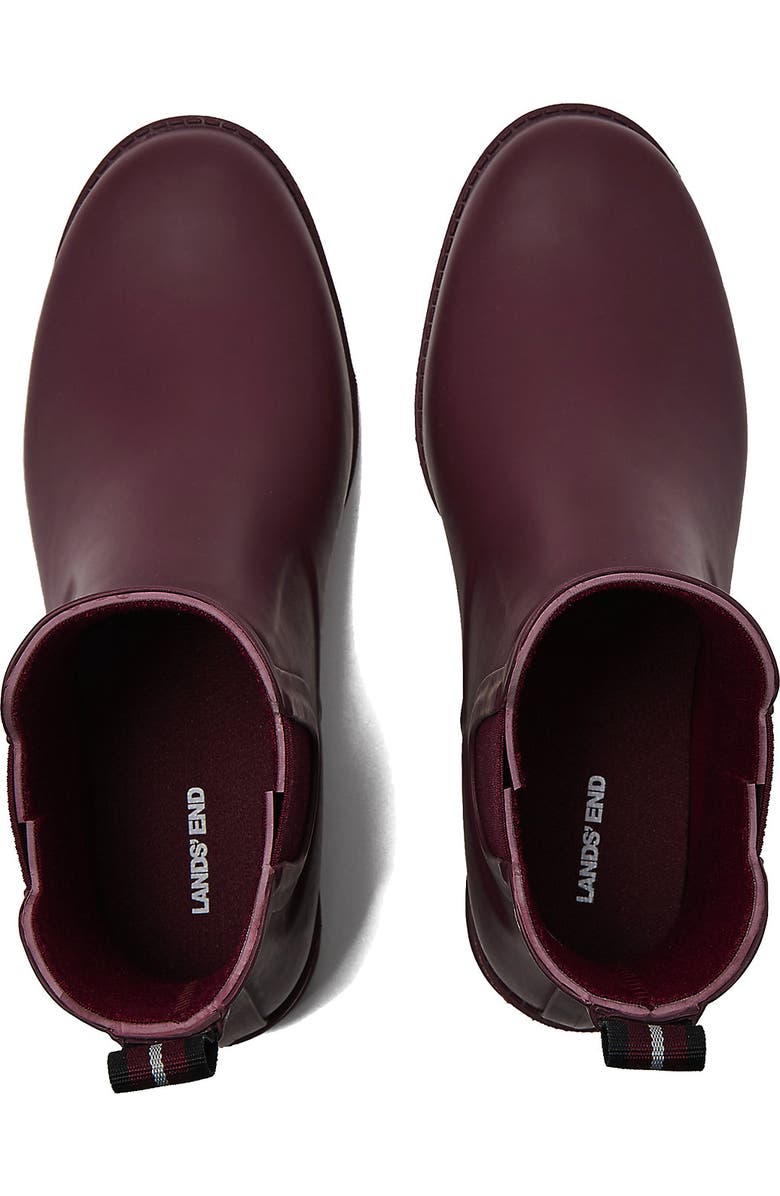 Lands' End Rubber Chelsea Rain Boots, Alternate, color, Royal Burgundy